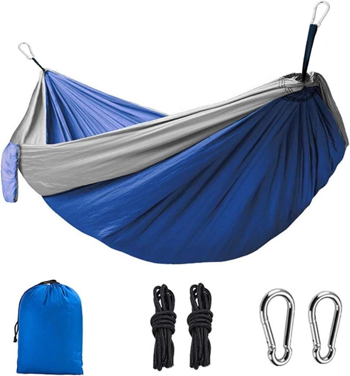 Nylon Hangmat - Kampeerhangmat Strandhangmat - Ontspannen Buiten - Scheurvast Parachutestof - Voor 2 Personen - 01.