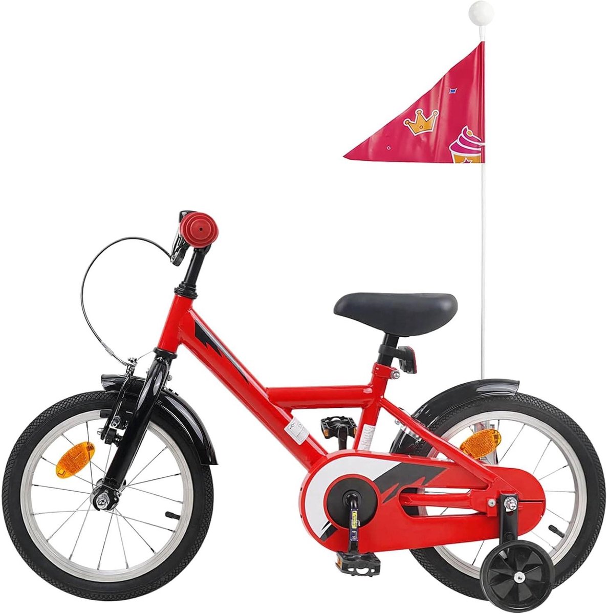 Kinderfiets Jeugdfiets Peuterfiets Buiten Spelen Verstelbaar Zadel Handvatten 16 Inch Rood