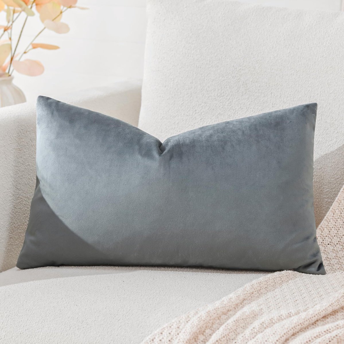 Samt kussenhoes 40x60 cm in grafietgrijs