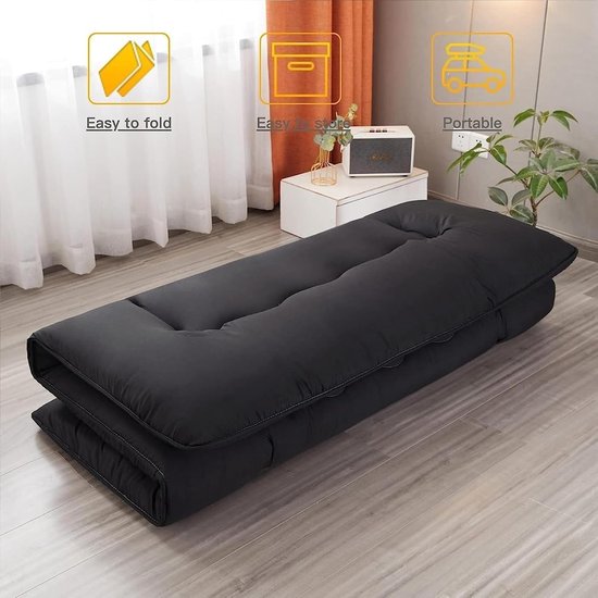 Matras - Vloermat Futon - Comfortabel Slapen - Huidvriendelijk Katoen - 100x200cm - P — afbeelding 2