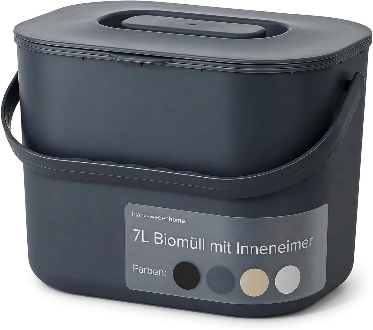 Compostemmer 5 liter - Grijs - Kleine Afvalemmer met Deksel - Vaatwasmachinebestendig en Geurloos - Voor Keuken en Compostering