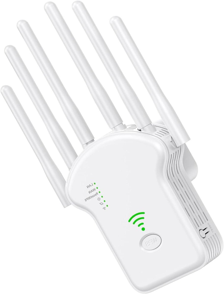 Wifi Signaalversterker - Internetuitbreiding Repeater - Draadloos Bereik Vergroten - Intelligente Versterking - 12 x 10 x 9 cm - Wit