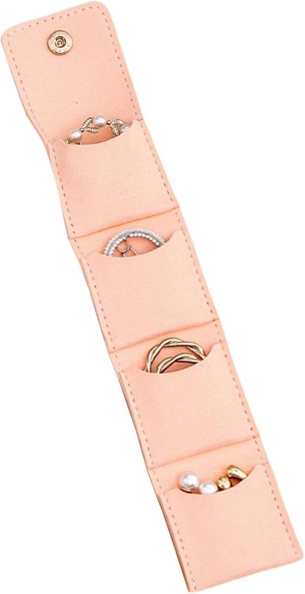 Sieraden organizer - Reis etui - Sieraden opbergen - Krasvrije voering - Compact formaat - Roze