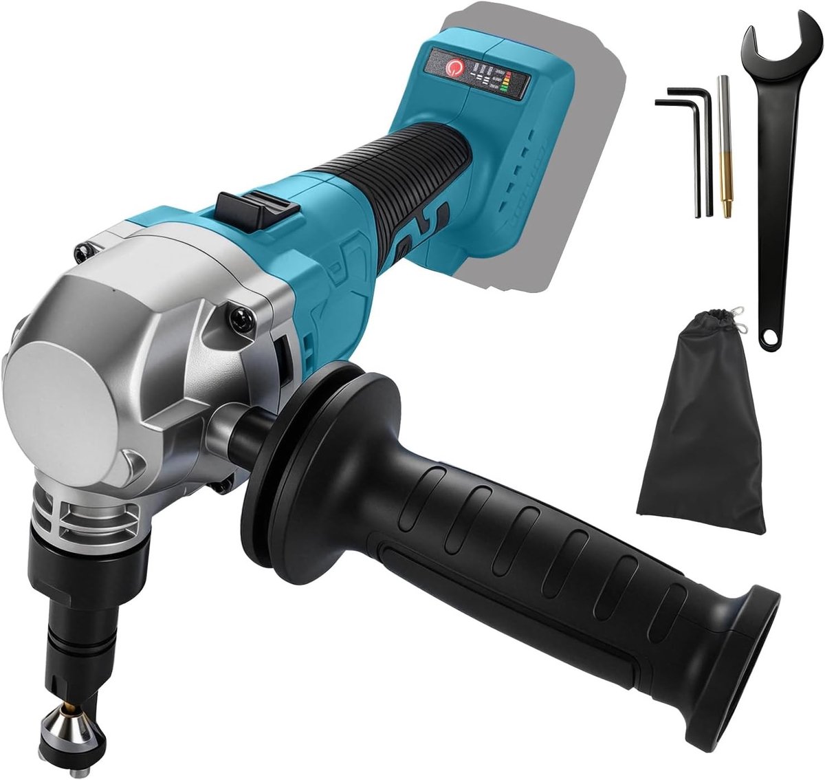 Draadloze Plaatknipper met 2200 RPM, 800 W, Borstelloze Motor en 360° Rotatie voor het Snijden van RVS en Aluminium, Ideaal voor Klussen en Doe-Het-Zelf Projecten