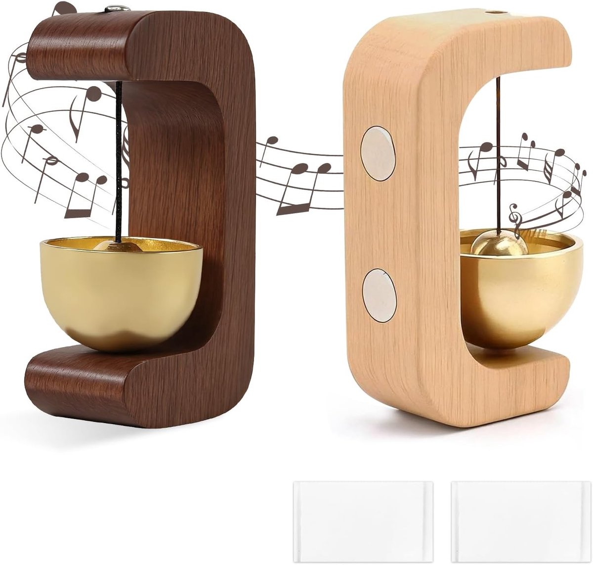 Magnetische Deurbel - Hout - - Hoogwaardig en Zelfklevend Ontwerp - Voor Deur, Kantoor, Winkel, Café