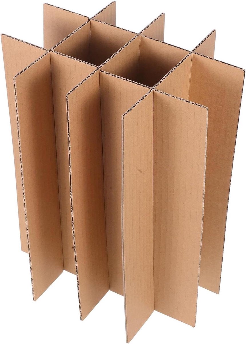Verhuisdozen Inzetstukken - Flessen Beschermers - Transport Beschermen - Grid Ontwerp - 30 x 23 x 17 cm - Beige