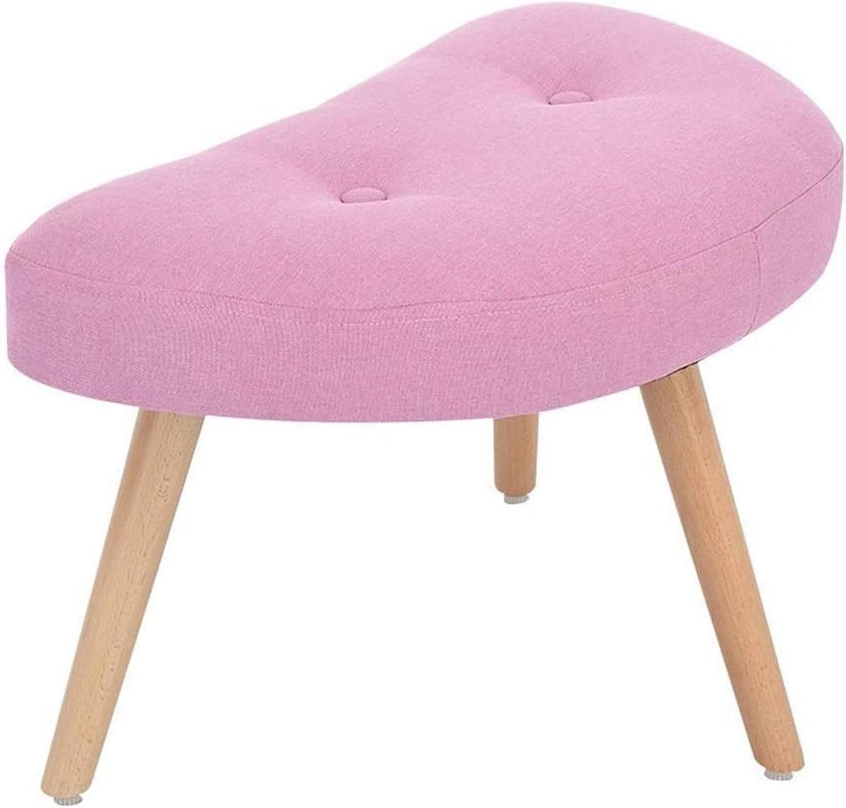 Voetbank Gestoffeerd - Ottomaanse Kruk - Ontspannen Zitten - Concave Ontwerp - 60x35x37cm - Roze