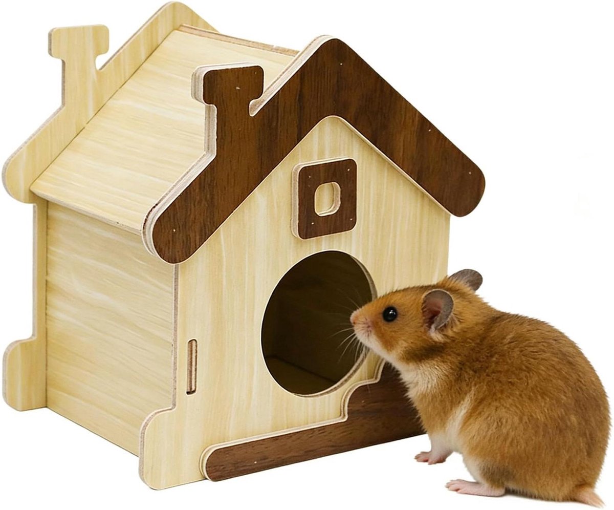Egelhuis Huisdier - Knaagdier Habitat - Veilig Schuilplek - Natuurlijk Hout Materiaal - 22x17x17 cm - Bruin