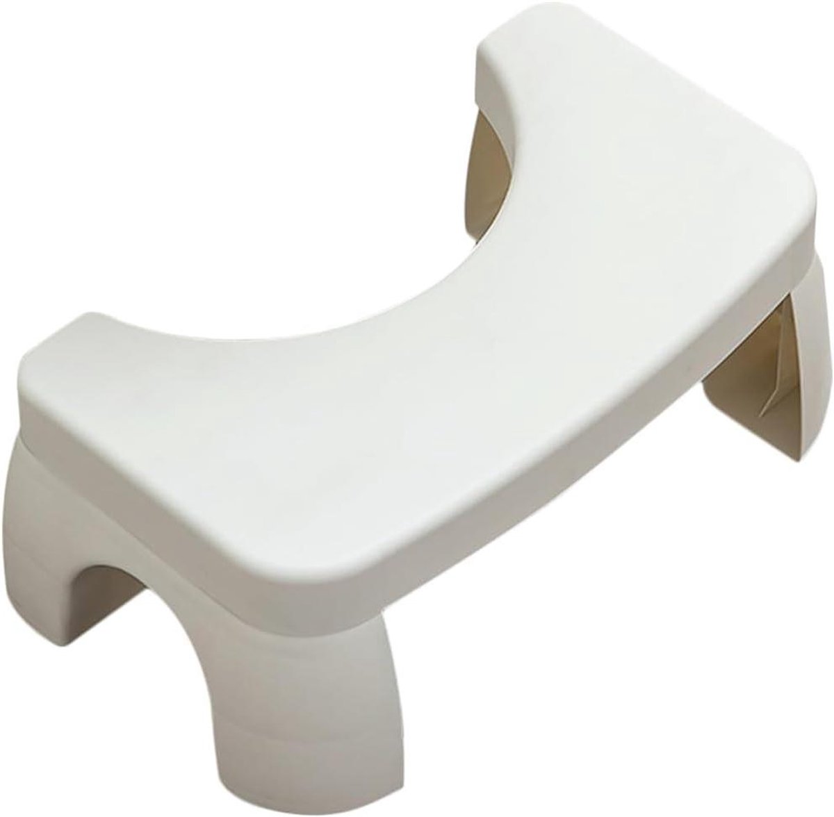 Antislip Opstapje Badkamer - Voetenbank Toiletkrukje - Gezonde Stoelgang - U-Vorm Ontwerp - 40 x 22 x 17 cm - Wit