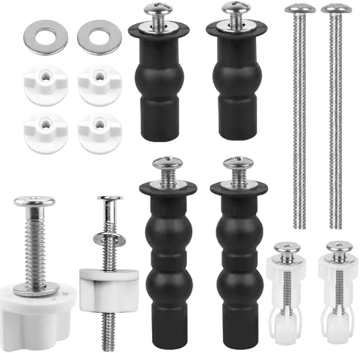 WC-bril Schroeven - Toiletbevestiging Sets - Badkamer Reparatie - Zelfuitzet Mechanisme - 6.5 cm - Meerkleurig