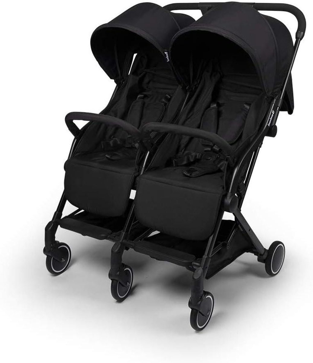 Duo Buggy - Kinderwagen - Onderweg met twee - Lichtgewicht aluminium frame - 14.1 kg - Zwart