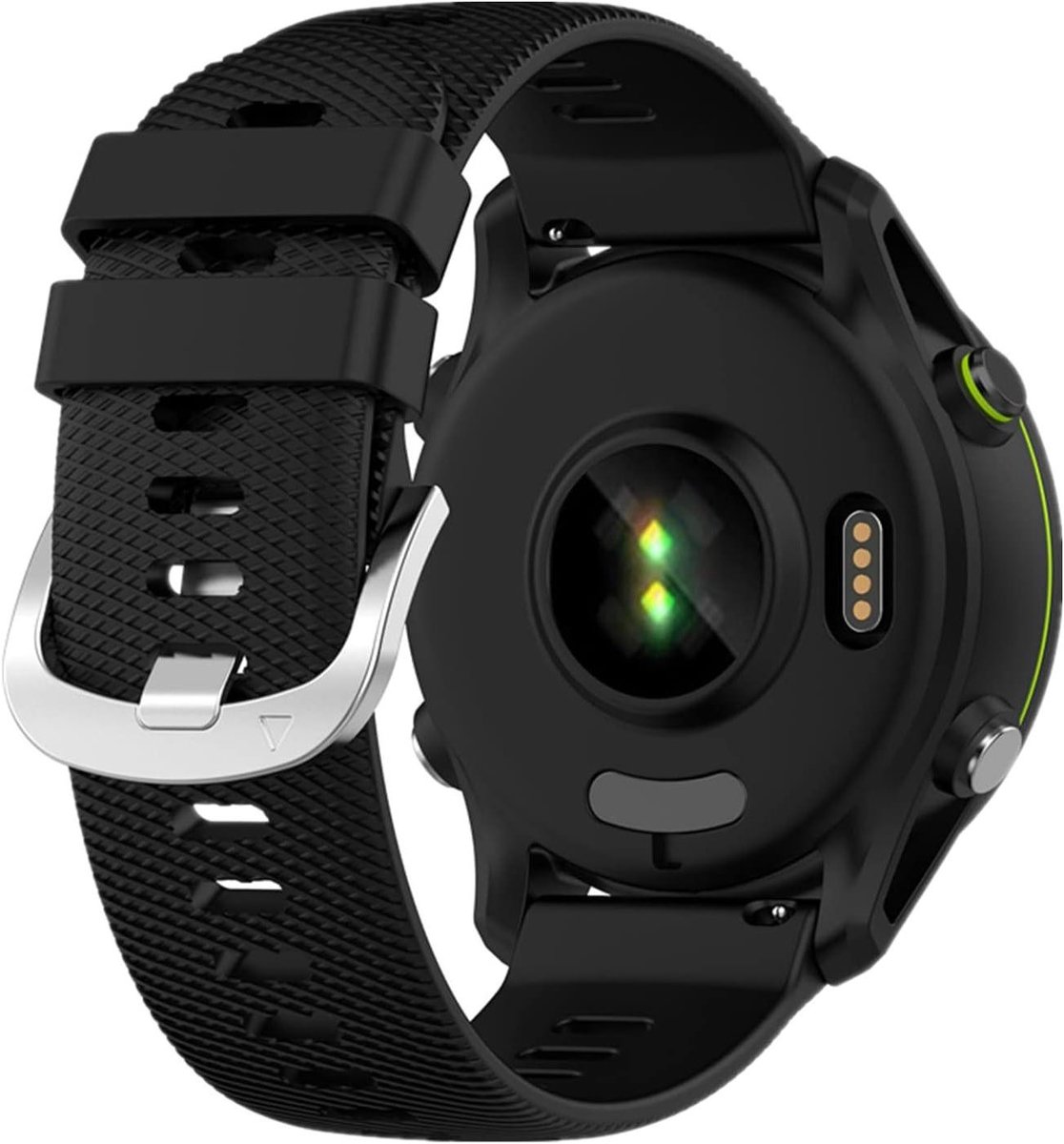 Vervangende horlogeband - Siliconen sportband - Sportactiviteiten - Verstelbare polsmaat - 22mm breed - Zwart