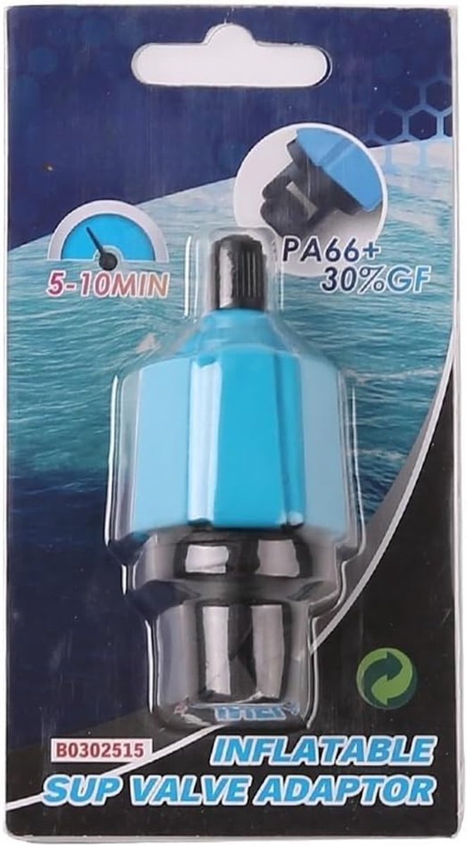Ventiel Adapter - Luchtpomp Connector - Watersport Opblazen - Brede Compatibiliteit - 7.6mm Stem - Blauw — afbeelding 3