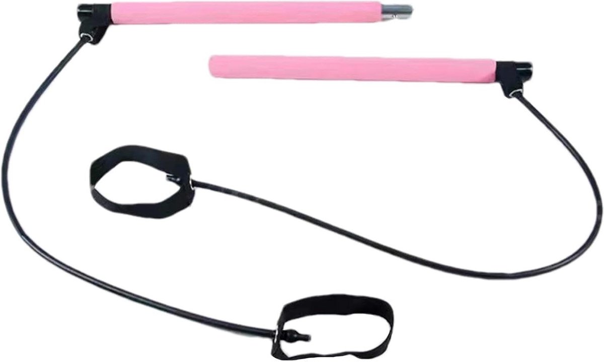 Pilates Bar Kit - Fitness Bar - Lichaamsvorming - Lichtgewicht & Draagbaar - 4961 cm - Roze