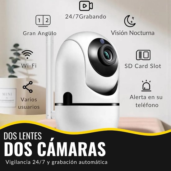 Draadloze Bewakingscamera - IP Camera Binnen - Huis Bewaken - Tweeweg Audio - 1080p Resolutie - Wit — afbeelding 3