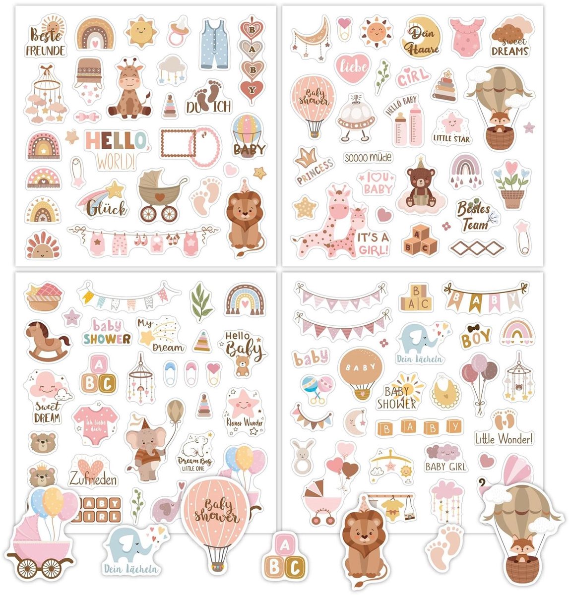 Omgoods - Set van 4 Baby Foto Album Stickers voor Creatieve Decoratie