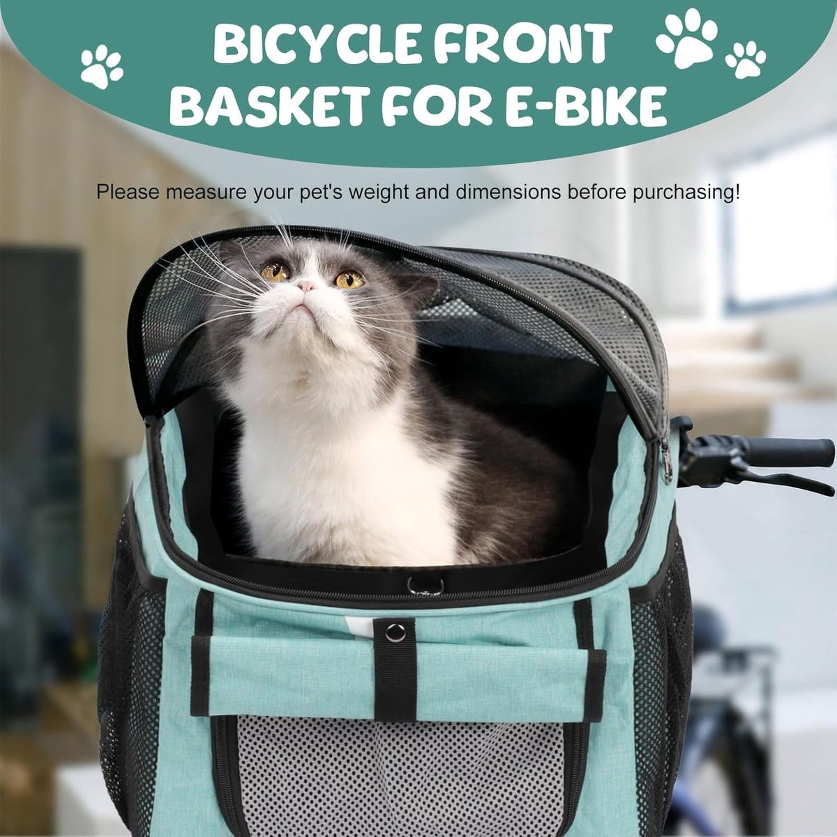 Fietsmand hond achterop - Blauw - 37 x 27 x 40 cm - Opvouwbare Polyester Fietsmand voor Kleine Huisdieren