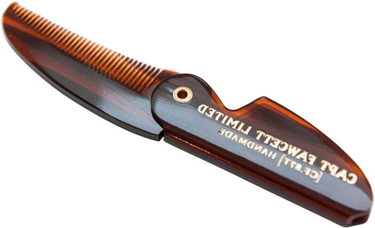 Snor Kam - Fijn Getand - Mooie Snor - Opvouwbaar Ontwerp - 117 mm Uitgevouwen - Bruin