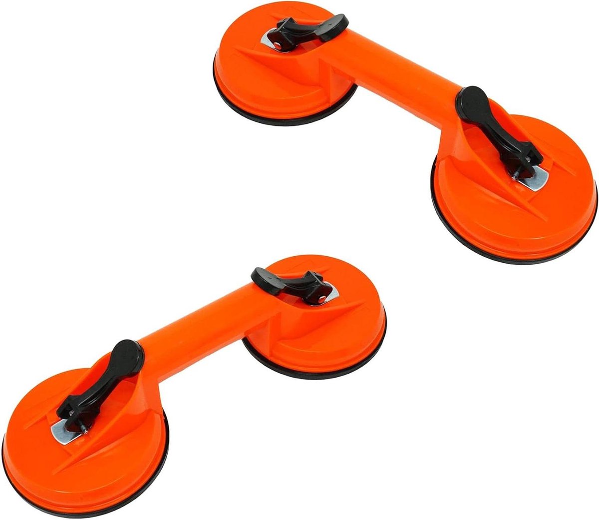 Dubbele Zuignap - Glaslifter - Objecten Verplaatsen - 70kg Hefcapaciteit - 115mm Diameter - Zwart