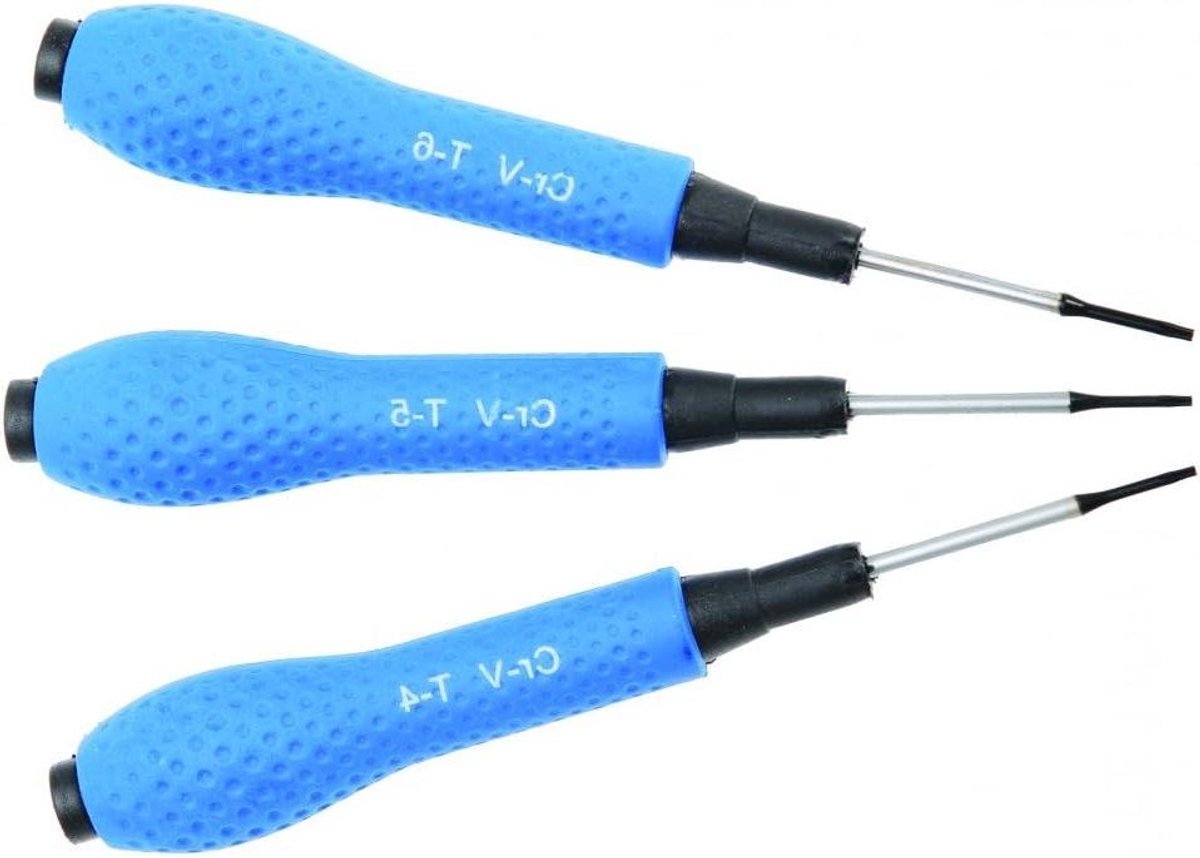 Micro schroevendraaierset - Precisie set - Mobiele telefoons repareren - Magnetische tips - 140 mm lengte - Blauw