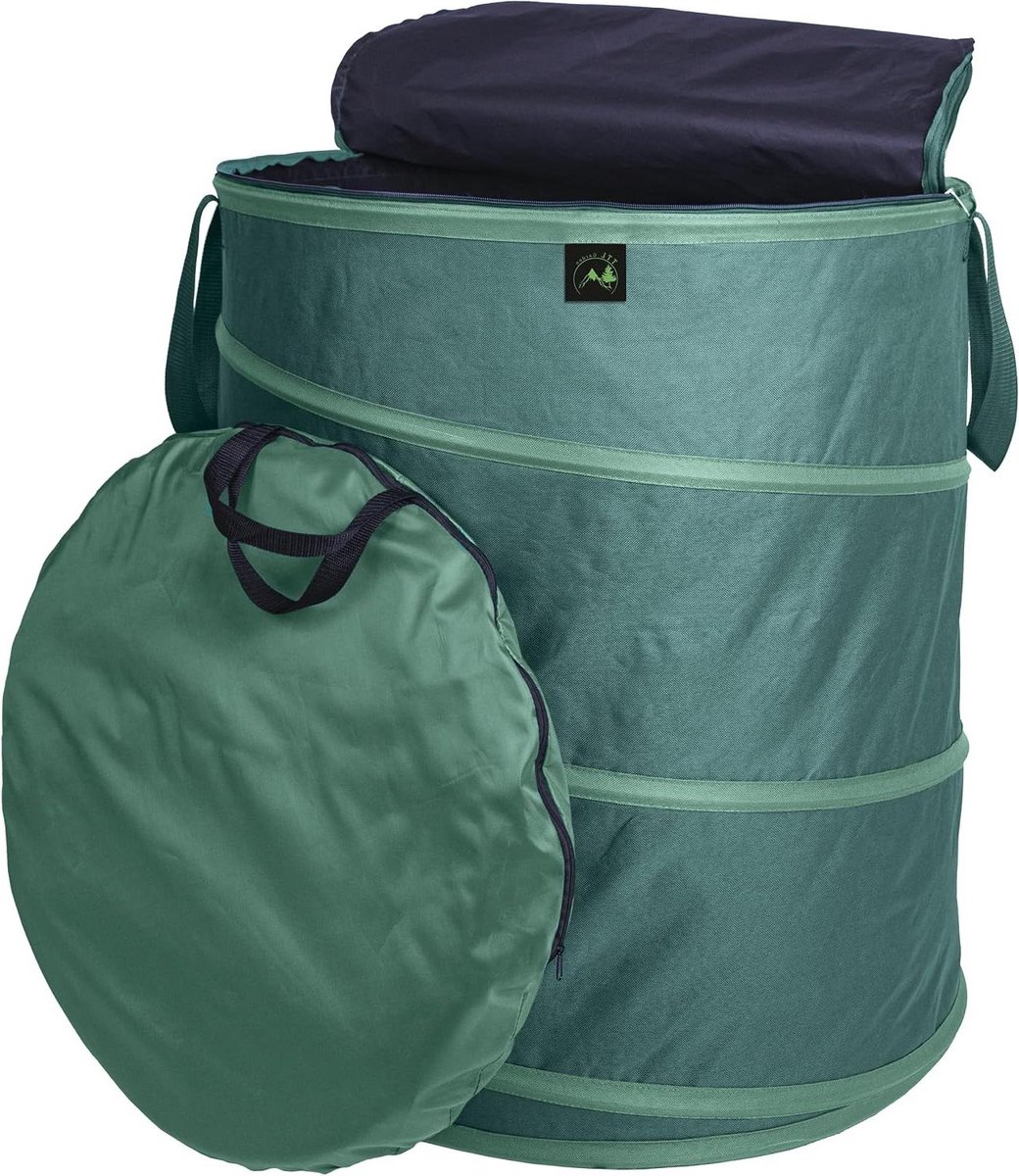Pop-up tuinzak - Opvouwbare afvalzak - Tuinafval verzamelen - Extra grote 270L inhoud - 67 cm diameter - Groen