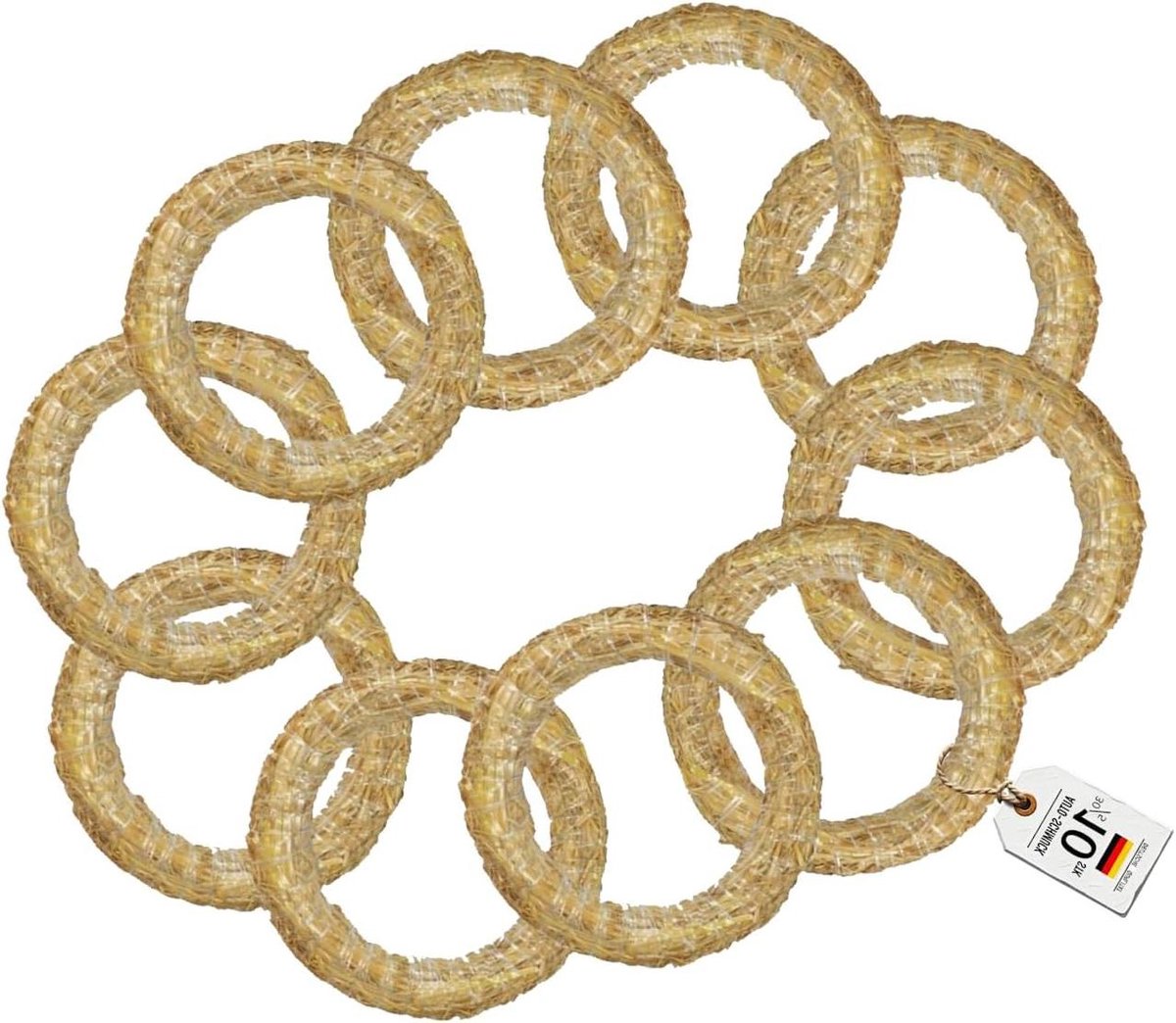 Decoratieve Krans - Stro Basis - Creatief Versieren - Natuurlijk Materiaal - 10 Stuks 30cm - Natuurlijk
