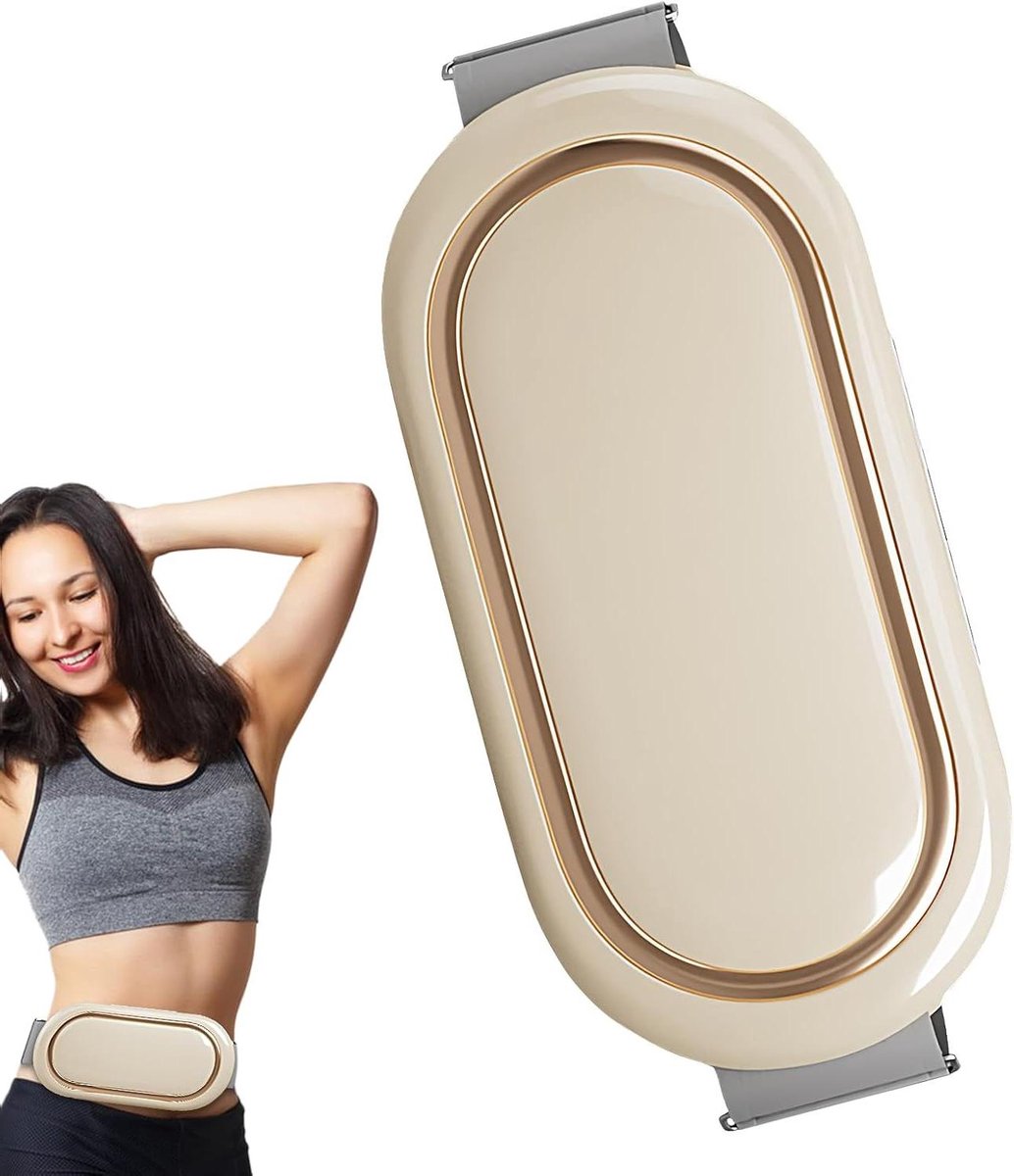 Vetverbrandingsgordel - Buikspiertrainer Riem - Lichaamsvorming - Draadloze Opbouw - 30 x 22 x 9 cm - Beige Geel