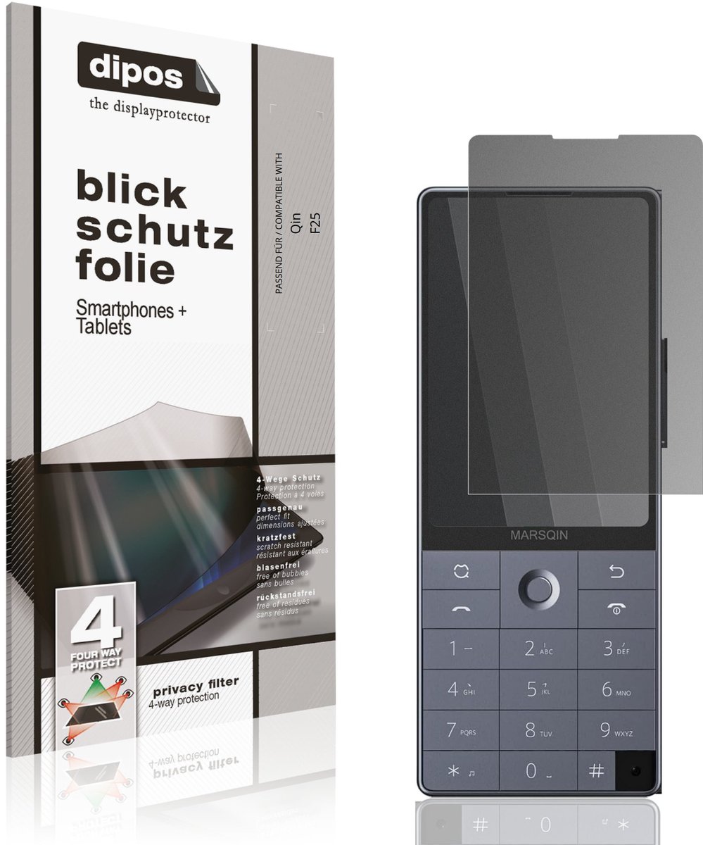 dipos – Matte Privacy Screenprotector geschikt voor Qin F25 | Anti-Spy Beschermfolie