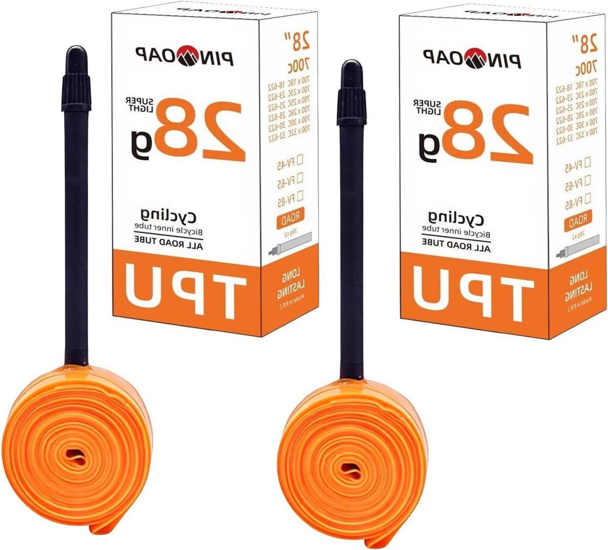 Binnenband Racefiets - Fiets Binnenband - Onderweg Reparatie - Ultralicht TPU Materiaal - 2 Stuks 45mm - Oranje