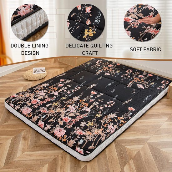 Japanse Vloermatras - Futon Matras Opvouwbaar - Comfortabel Slapen - Extra Dik Gewatteerd - 190 x 90 x 10 cm — afbeelding 2