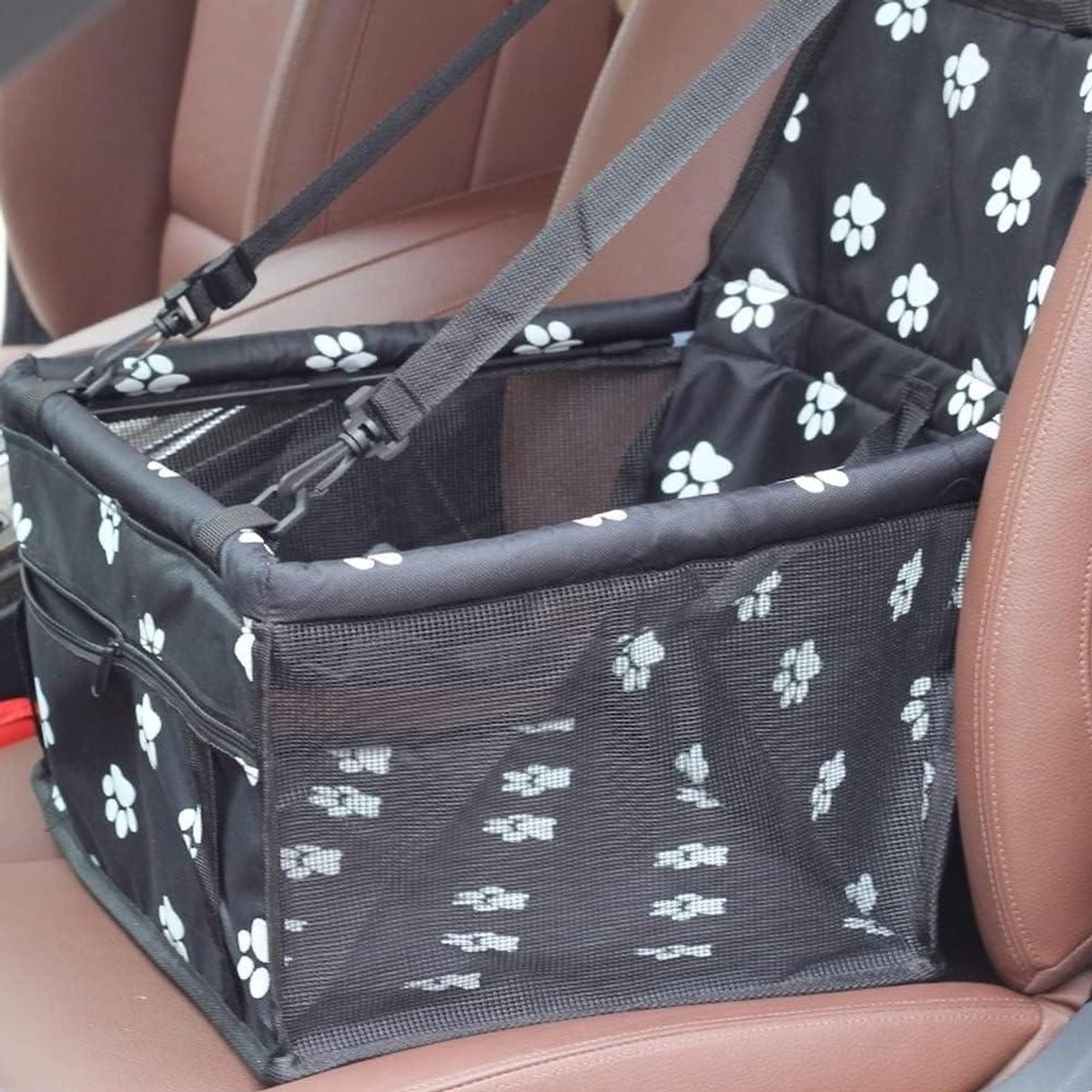 Honden Autostoel - Hondenmand Auto - Veilig Reizen - Opvouwbaar Ontwerp - 40x30x25 cm - Zwart