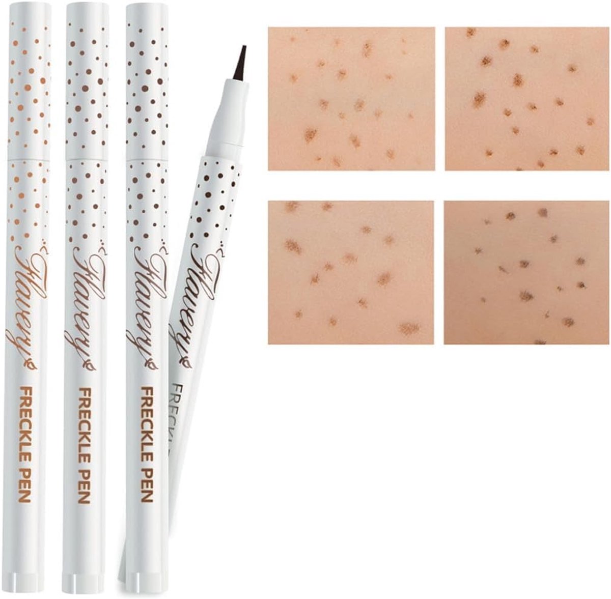 Make-up set voor wenkbrauwen en zomerfreckles, 4-delige set met waterdichte eyeliner, snel drogend en langdurig resultaat.