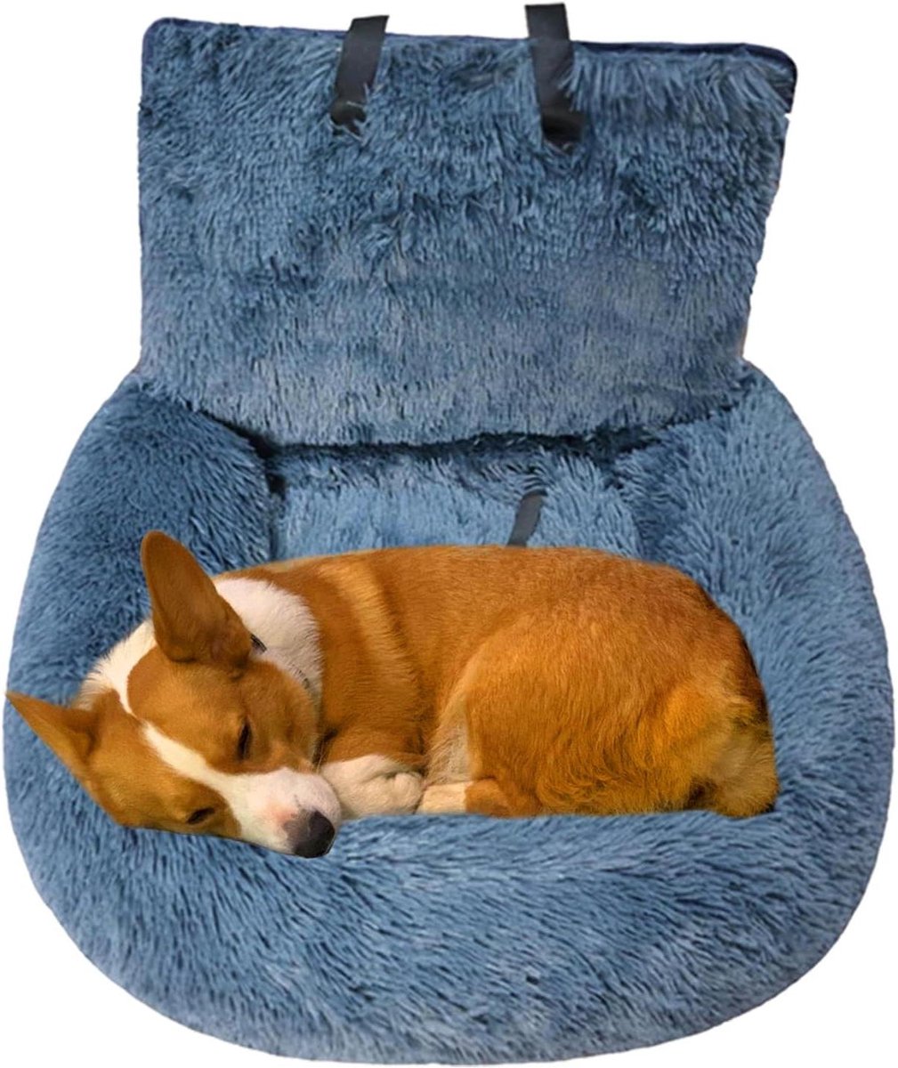 Katoenen Honden Autostoeltje - Reisbed Hond Auto - Veilig Reizen - Afneembare Hoes - 30 x 25 x 17 cm