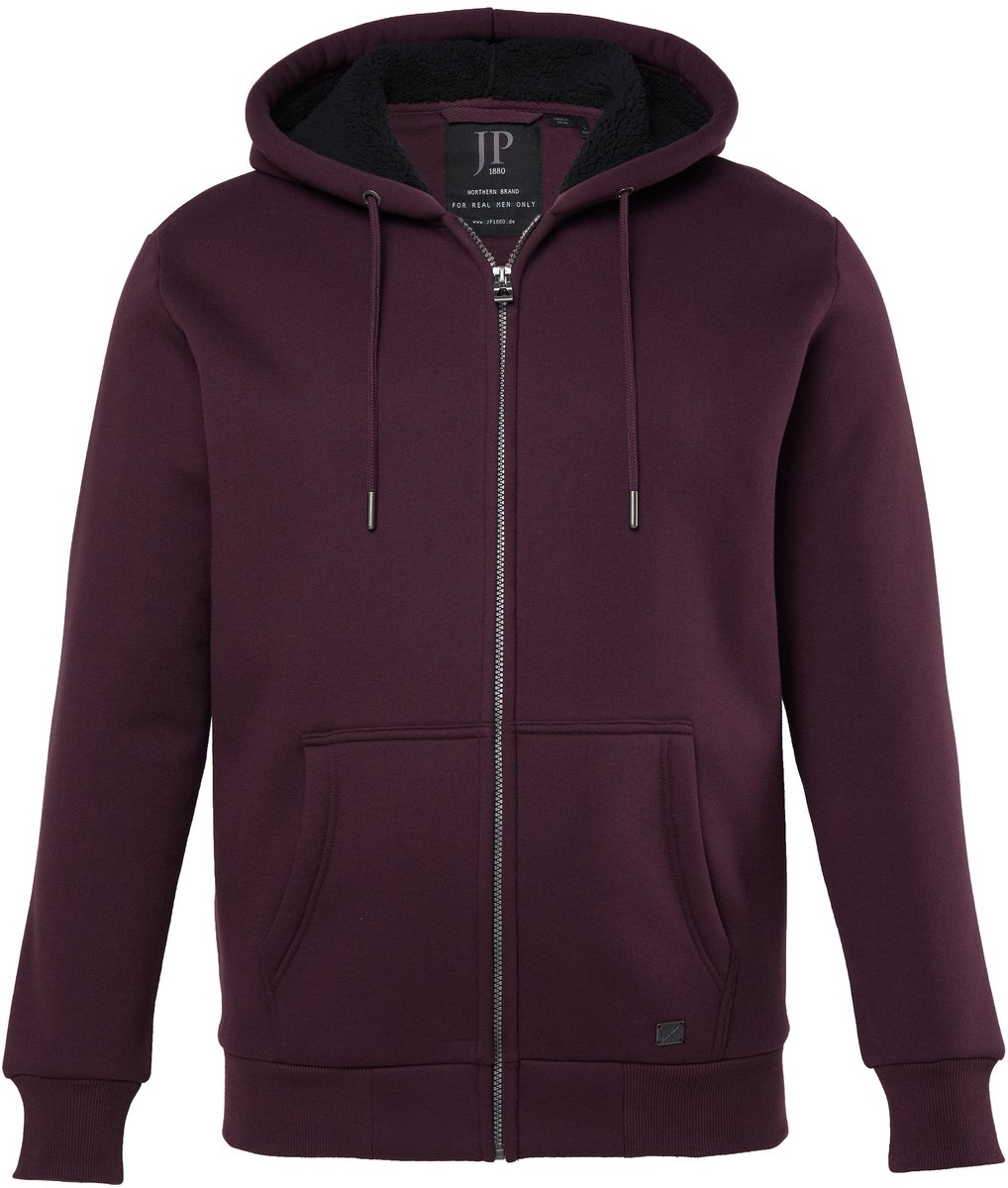 JP 1880 - Heren - JP 1880 hoodie-jack outdoor trainingsjasje capuchon rits - Aubergine - Maat 3XL