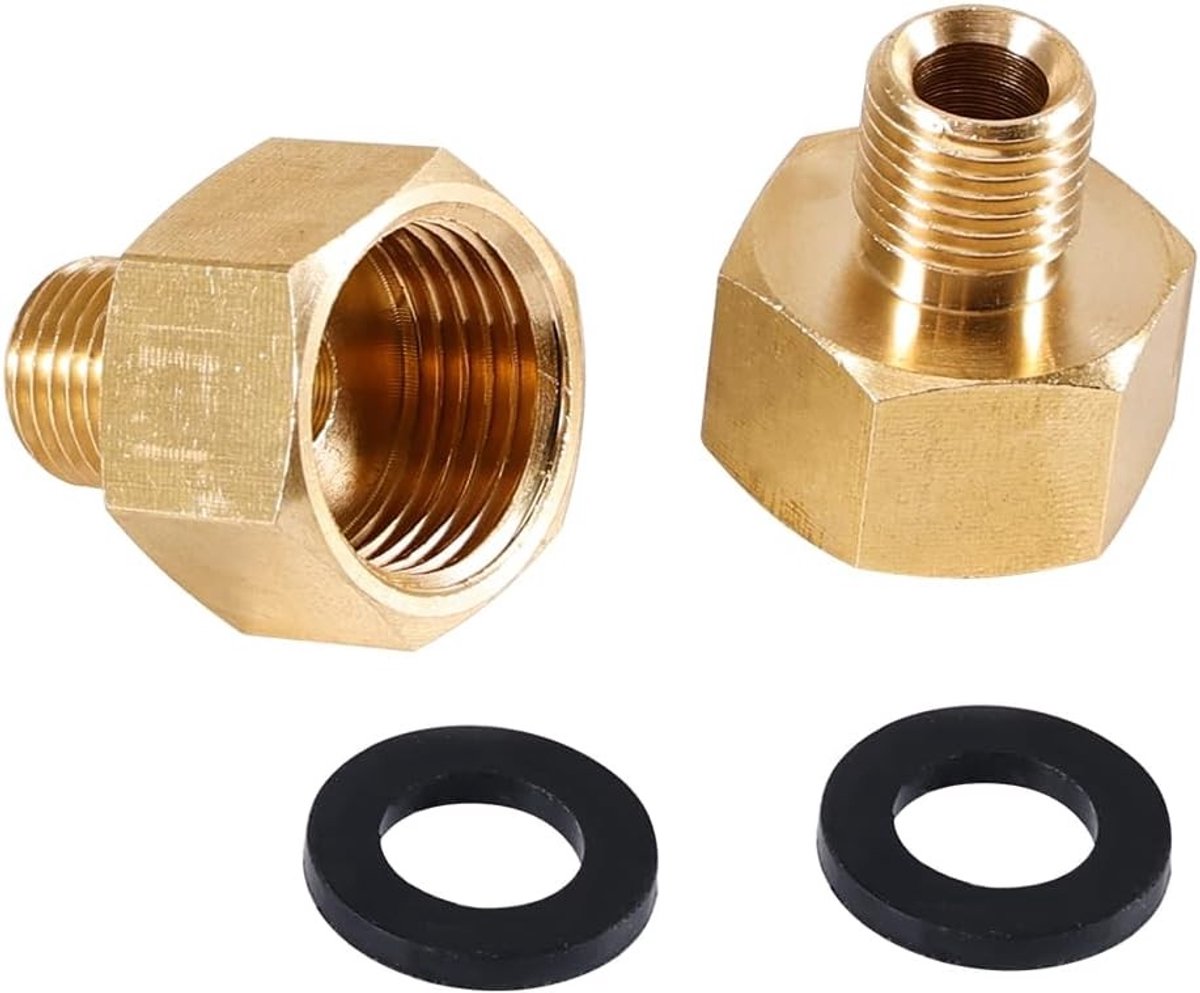 Gasfles Adapter Set, 2 Stuks, 1/2 Inch naar 1/4 Inch, Geschikt voor Gasfornuis, Kampeer Kooktoestel en LPG Aansluitingen