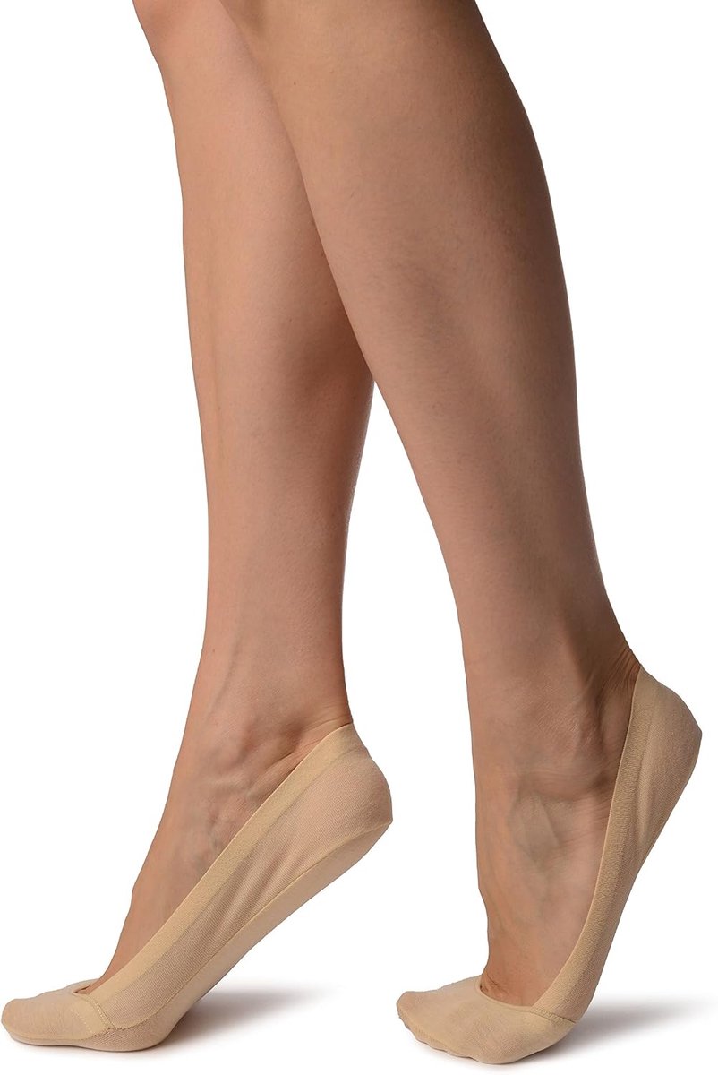 Footies Sokken - Lage Sokjes - Comfortabel Lopen - Met Siliconen Hiel - Één Maat - Beige