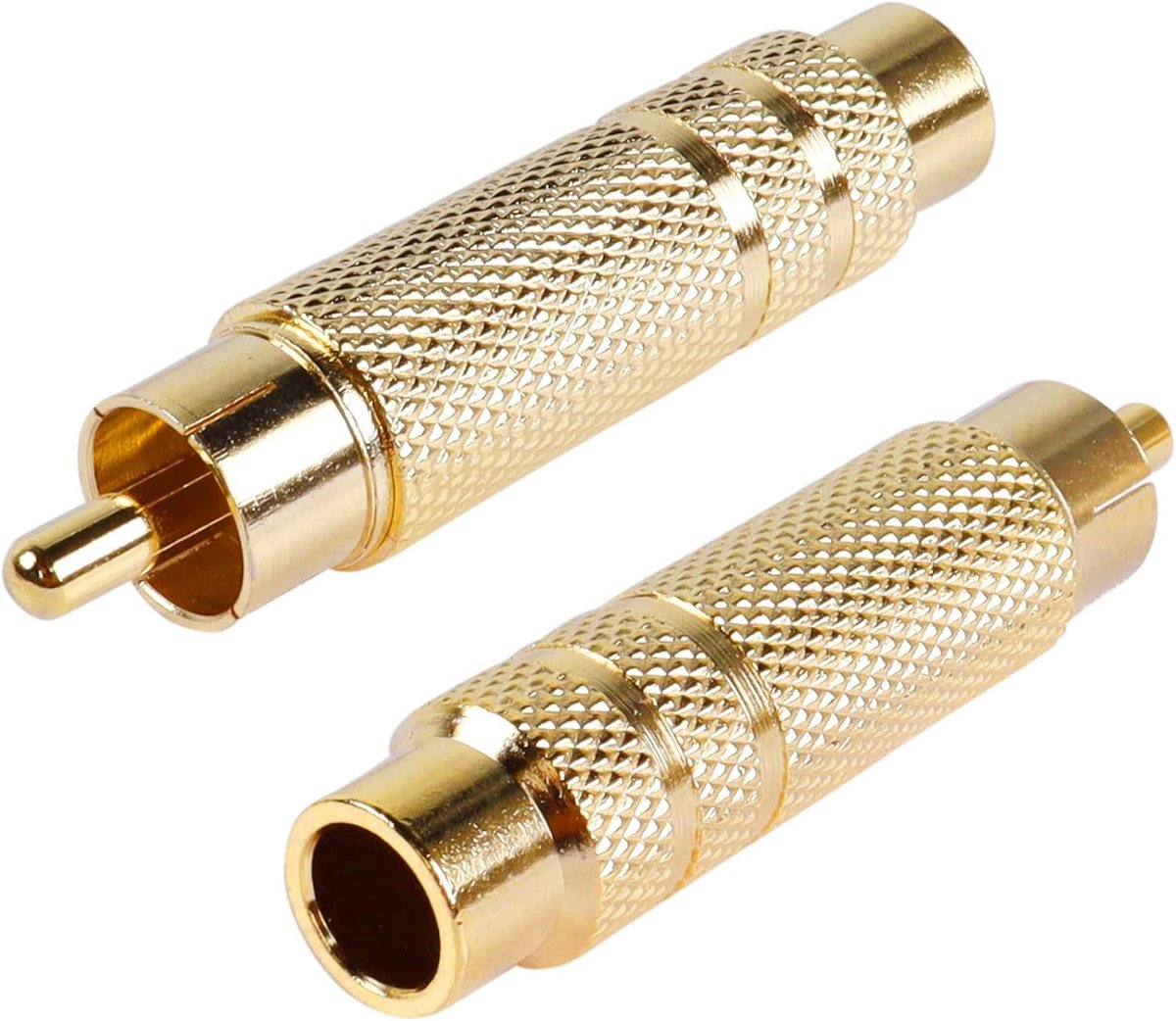 Audio Adapter - RCA naar 6.35mm - Geluid Verbindingen - Vergulde Connectoren - 2 Stuks - Zilver