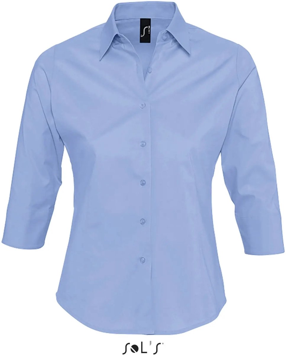 SOL'S Women´s Stretch-3/4-Sleeve Blouse Effect L631 - Bright Sky - XL