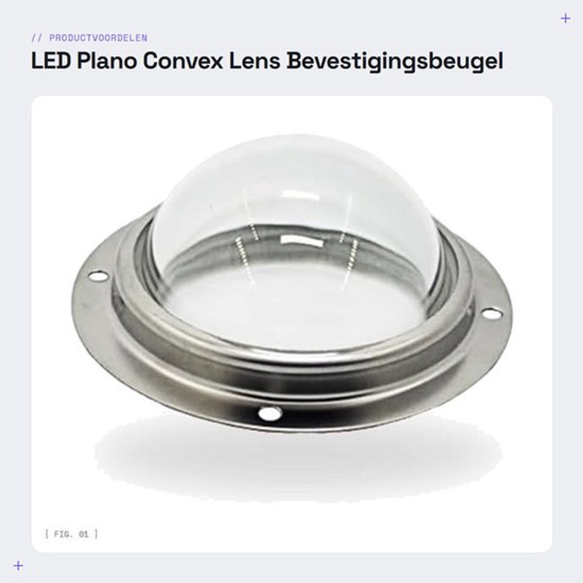 LED Plano Convex Lens - Bevestigingsbeugel inbegrepen - Geschikt voor 20-200W LED - 100mm - Verlichting - Optische lenzen - Geschikt voor...
