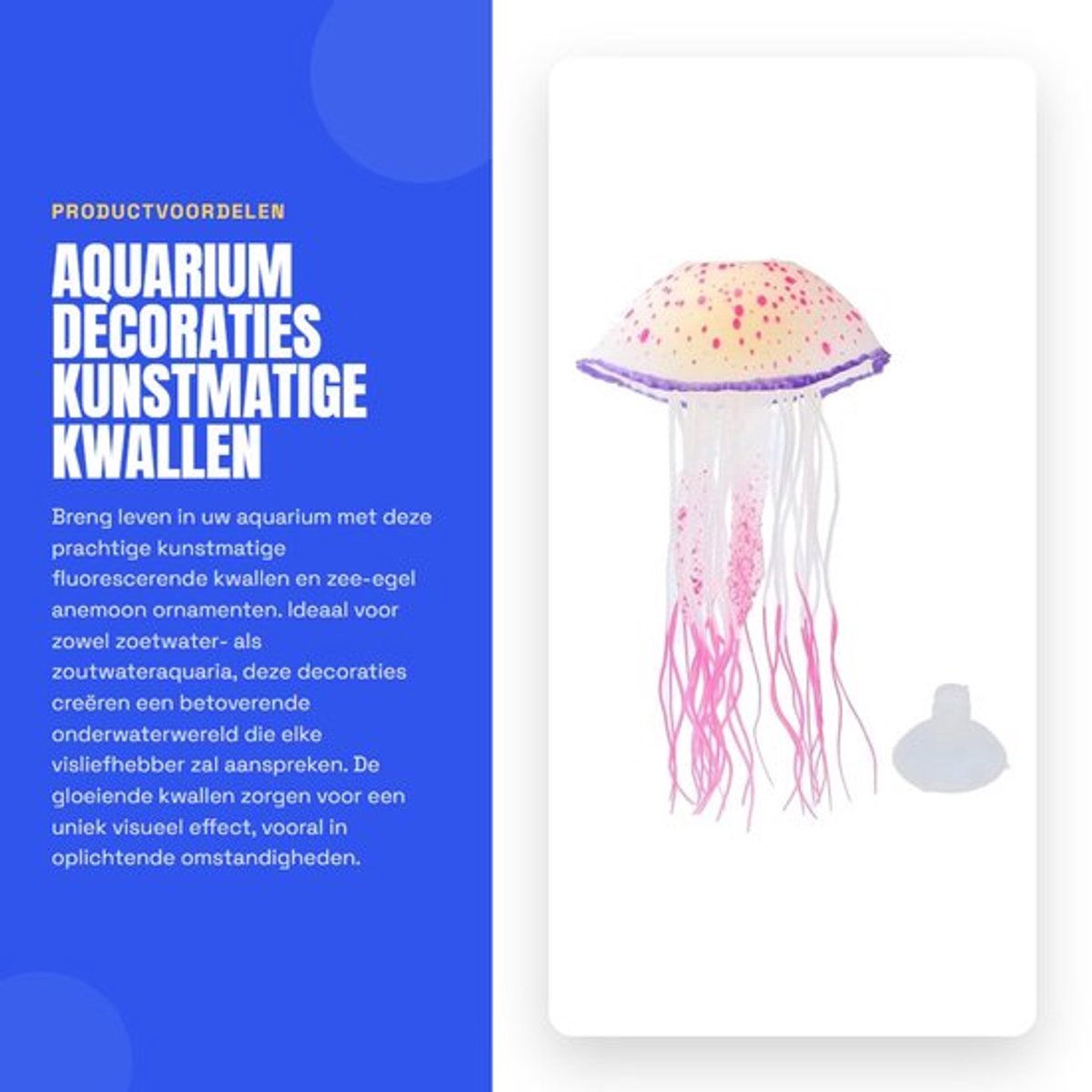 Aquarium Decoraties - Kunstmatige Kwallen - Fluorescerend Ornament - Gloeiende Zee-egel - Anemoon Decoratie - Geschikt voor Zoetwater en...