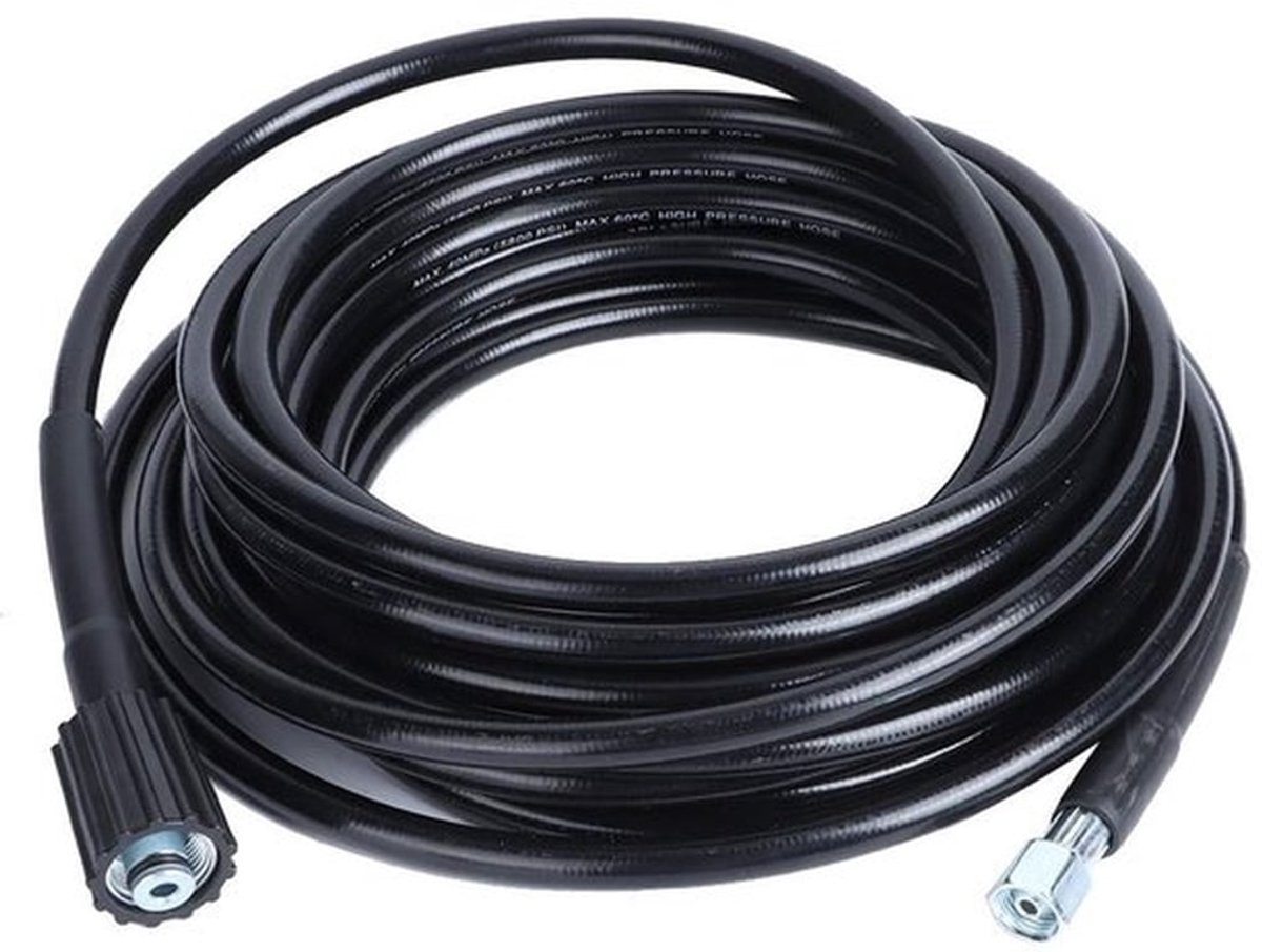 Hogedrukreinigerslang 10 m - M14/M22 Schroefdraad - PVC/Roestvrij Staal - Slijtvast - Voor K2/K3 - Max. 5800 psi - Reinigingsslang