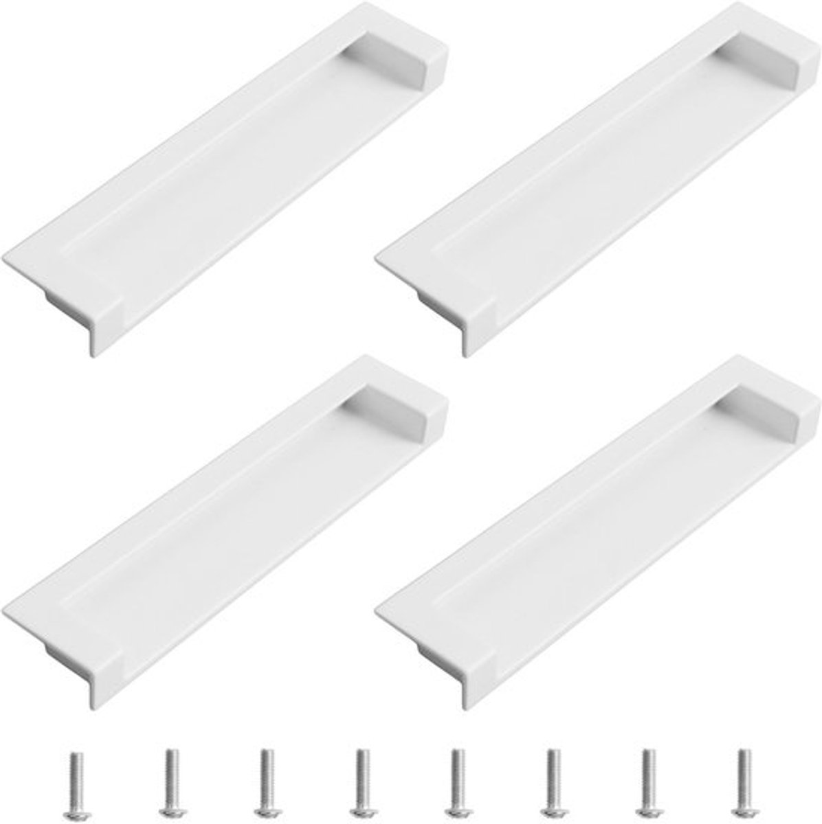 Deurgrepen 4-pack - Verborgen Handgreep - Ingebedde Vingertrekken - Zinklegering - Modern Ontwerp - Ruimtebesparend - Kastgrepen