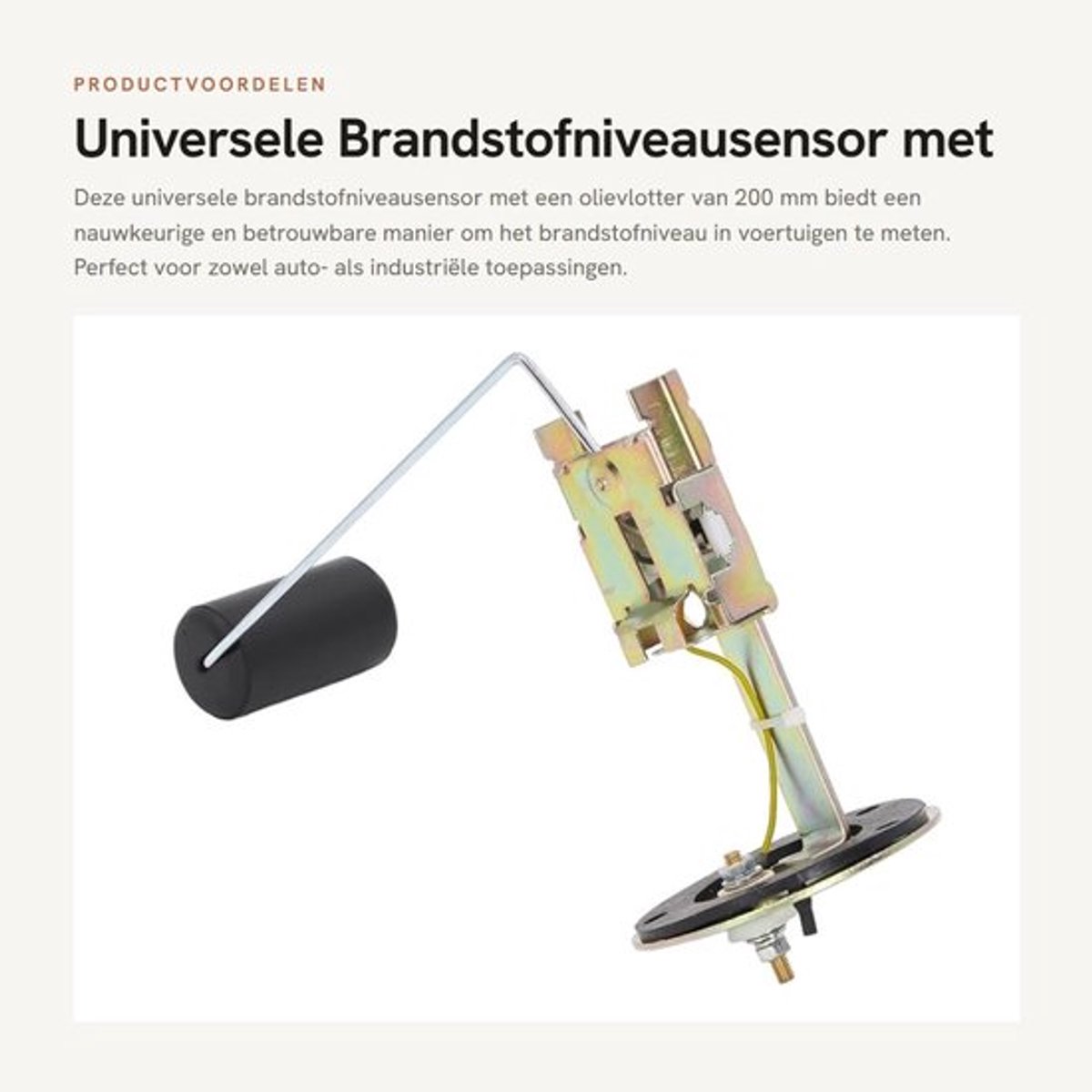 Brandstofniveausensor - Olievlotter 200 mm - Nauwkeurige detectie - Geschikt voor voertuigen - ABS/Metaal - Betrouwbare brandstofniveaugegevens - Brandstofmeter