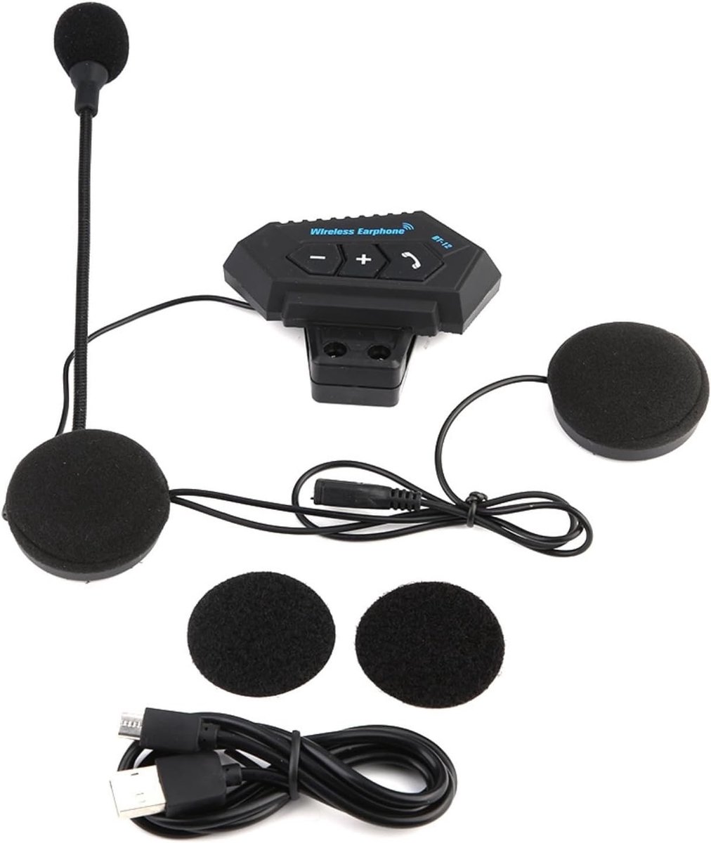 Motorhelm-headset - Zwart - Bluetooth 4.1 - Draadloze Motorhelm Headset met Handsfree Bellen - Voor Motorfiets
