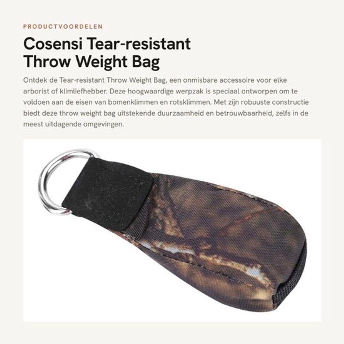 Tear-resistant Throw Weight Bag - Arborist Klimuitrusting voor Bomen en Rotsen