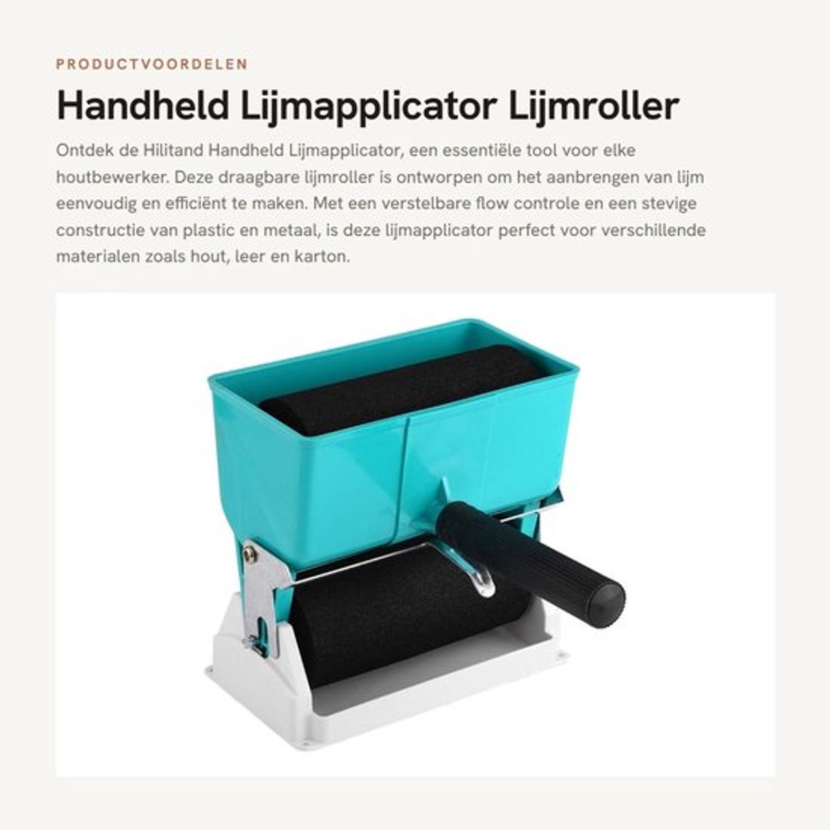 Lijmroller 6 inch - Dubbelzijdige Lijmroller - Handheld Lijm Applicator - Voor Houtbewerking - Capaciteit 320 ml - Inclusief 2 Rollen - Lijmapplicator