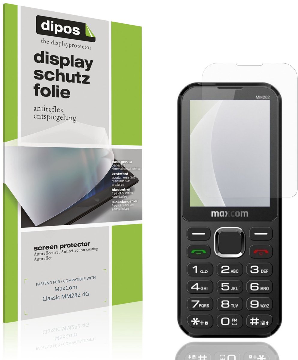 dipos – 4x Matte Beschermfolie geschikt voor MaxCom Classic MM282 4G | Krasbestendige & antireflecterende Screenprotector Ultra-Thin