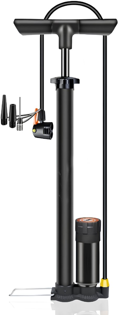 LNMsolutions® Fietspomp - Luchtpomp - Bandenpomp - Zwart - 40cm x 15cm x 7cm