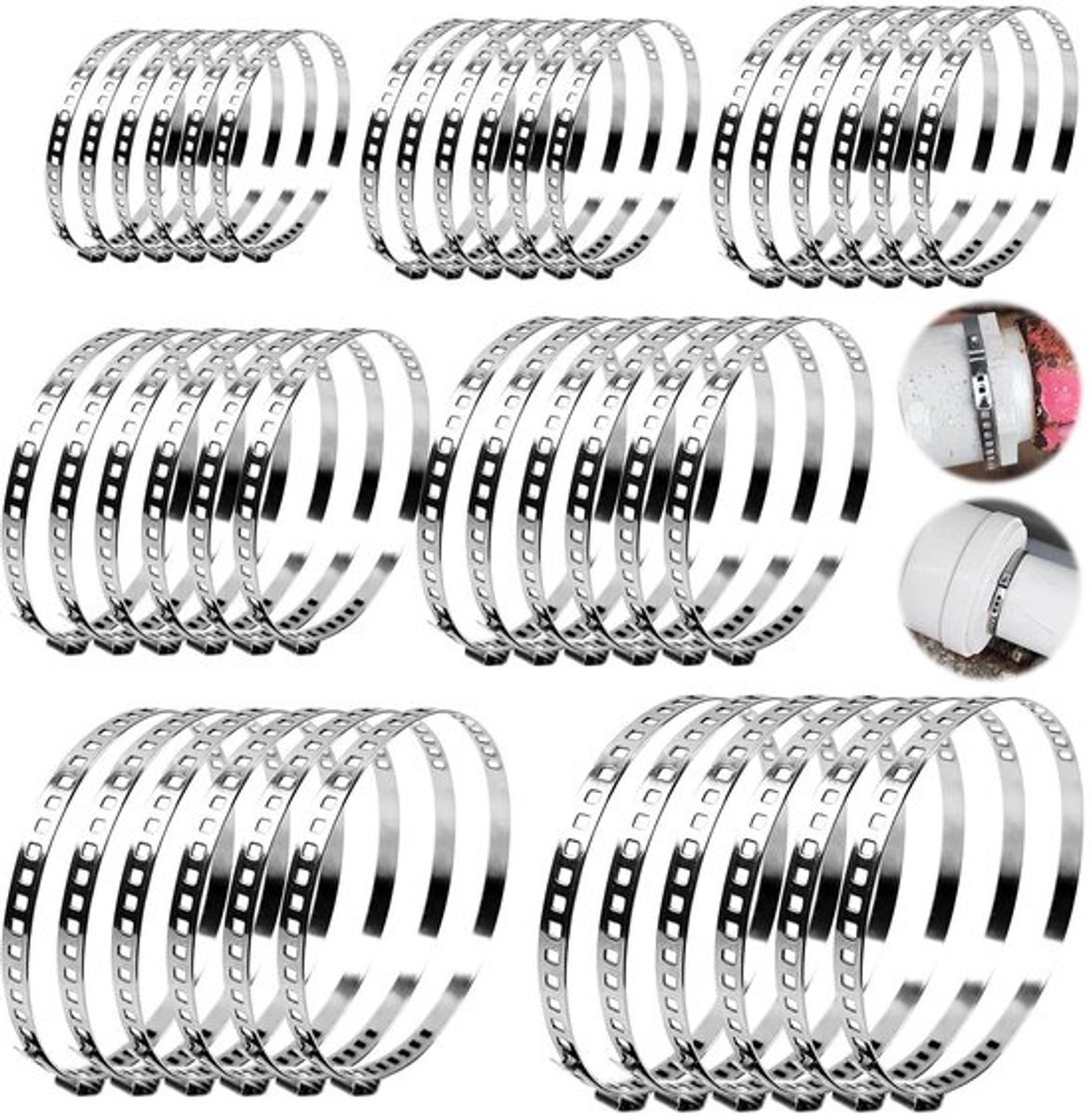 Slangklemmen Set 42 Stuks - RVS Slangklemmen - Verstelbare Klemmen 10-150mm - Waterdicht en Schokbestendig - Voor Boot en Auto - Duurzaam en Roestvrij staal - Slangklem