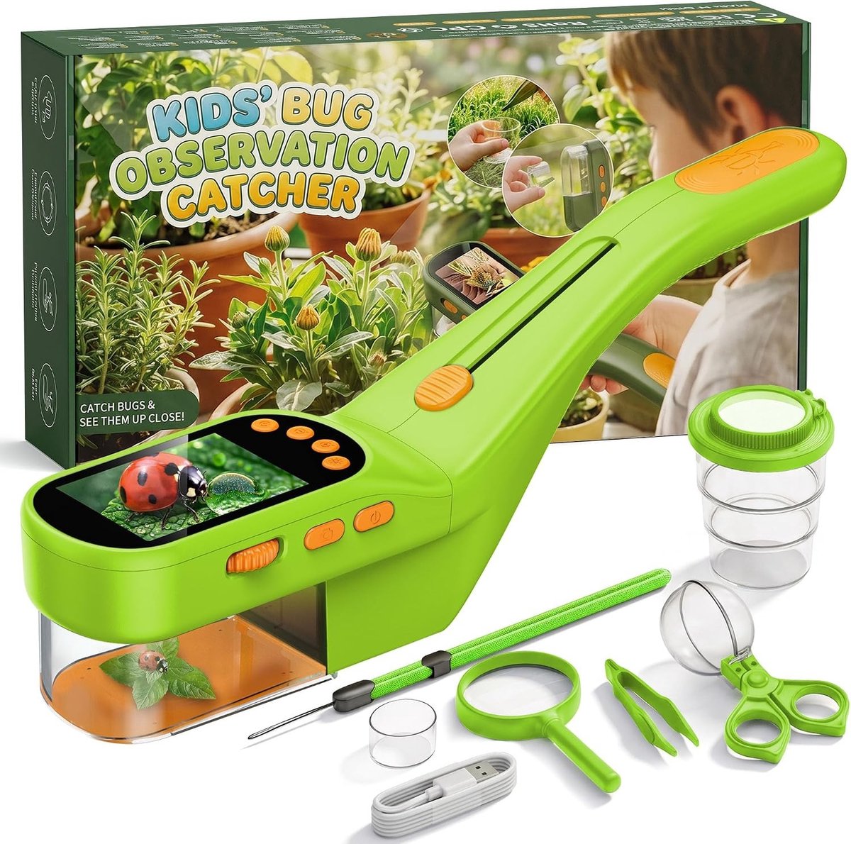 Handmicroscoop - Transparant - Kinderspeelgoed voor Insecten Observeren - Educatief STEM Speelgoed voor 3-12 Jaar